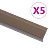 vidaXL Profile schodowe, kształt L, 5 szt., aluminium, 100 cm, brązowe