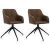 vidaXL Obrotowe krzesła stołowe, 2 szt., brązowe, obite tkaniną