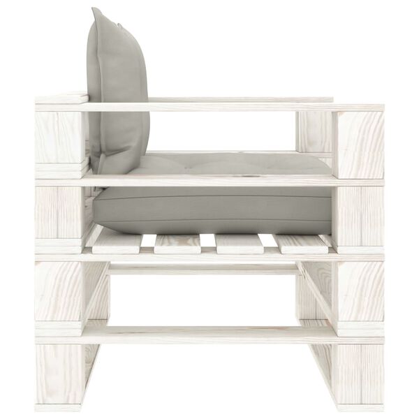 vidaXL Ogrodowe siedzisko z palet, z poduszkami taupe, drewniane