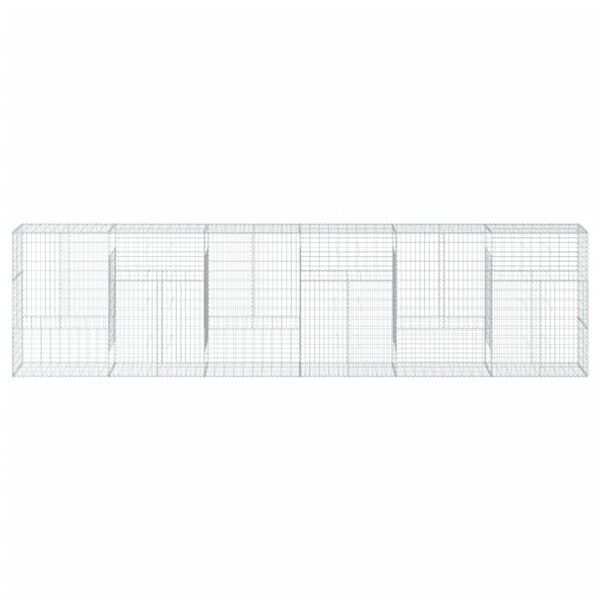 vidaXL Kosz gabionowy z pokrywą, 600x50x150 cm, galwanizowane żelazo