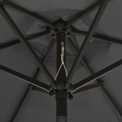 vidaXL Parasol z lampkami LED, antracytowy, 200x211 cm, aluminium