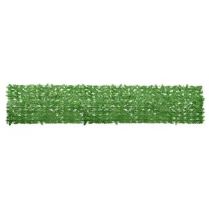 vidaXL Parawan balkonowy, zielone liście, 400x75 cm
