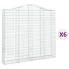 vidaXL Kosze gabionowe, 6 szt, 200x30x180/200 cm, galwanizowane żelazo