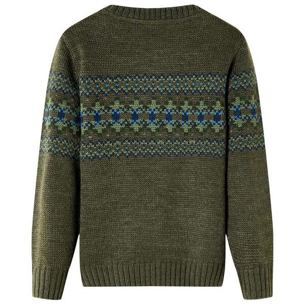 Sweter dziecięcy z dzianiny, khaki, 116