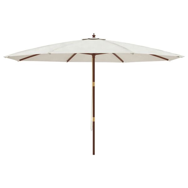 vidaXL Parasol ogrodowy na drewnianym słupku, piaskowy, 400x273 cm