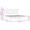 vidaXL Metalowa rama ł&oacute;żka z wezgłowiem, biała, 160x200 cm