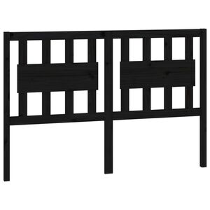 vidaXL Wezgłowie ł&oacute;żka, czarne, 125,5x4x100 cm, lite drewno sosnowe