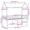 vidaXL Wysokie ł&oacute;żko z dachem, białe, 75x190 cm, lite drewno sosnowe
