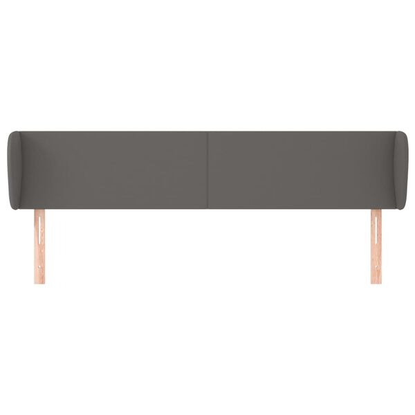 vidaXL Zagł&oacute;wek uszak, szary, 203x23x78/88 cm, sztuczna sk&oacute;ra