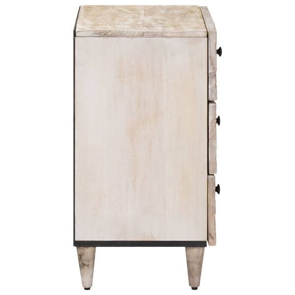 vidaXL Szafka ł&oacute;żkowa z szufladą Biały 50 x 33 x 60 cm Drewno z mango