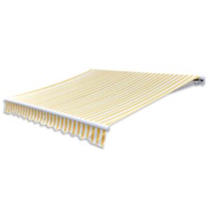 vidaXL Markiza automatyczna, 600 cm, ż&oacute;łto-biała