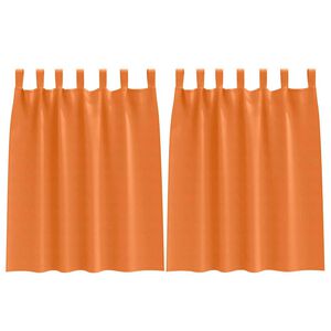 vidaXL Firany blackout z k&oacute;łkami 2 pcs Jasnopomarańczowy 140 x 140 cm