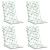 vidaXL Poduszki na krzesła ogrodowe, 4 szt., wz&oacute;r w liście, tkanina
