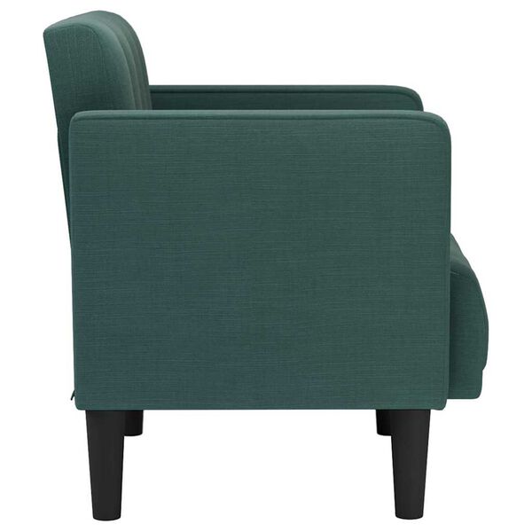 vidaXL Sofa Fotel z Podłokietnikami Ciemnozielony 53 cm Tkanina