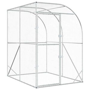 vidaXL Kurnik srebrny 200 x 200 x 215 cm Stal ocynkowana