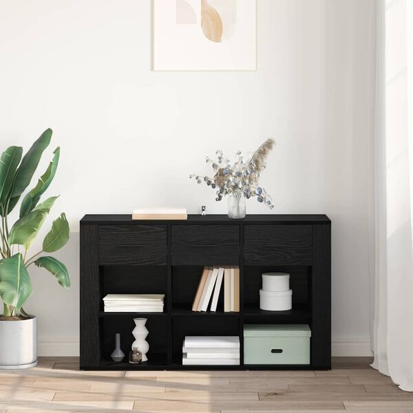 vidaXL Bufet Czarny Dąb 100 x 30 x 59,5 cm Materiał drewnopochodny