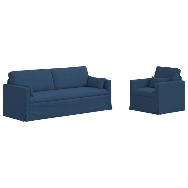 vidaXL Sofa 2 pcs Niebieski