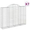 vidaXL Kosze gabionowe, 7 szt, 200x30x140/160 cm, galwanizowane żelazo