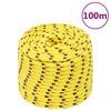 vidaXL Linka żeglarska, ż&oacute;łta, 12 mm, 100 m, polipropylen