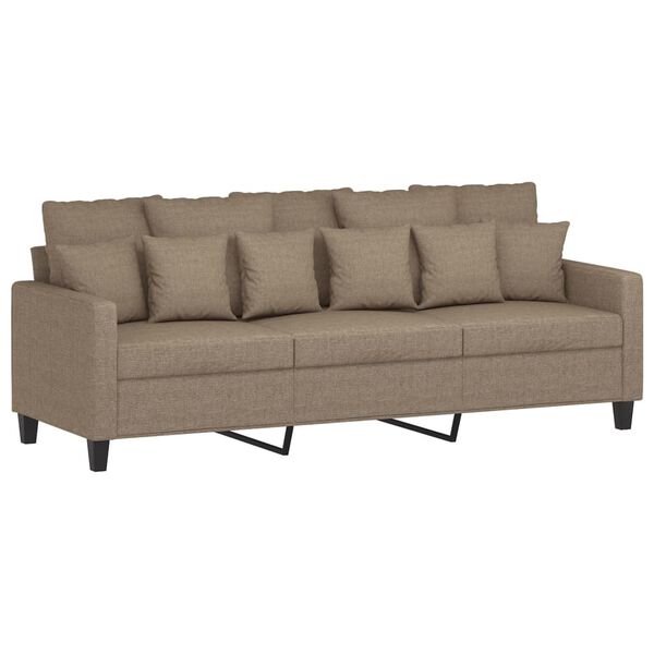 vidaXL 3-osobowa sofa z podn&oacute;żkiem, taupe, 180 cm, tkaniną