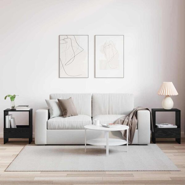 vidaXL Regał na gazety 2 pcs Czarny Dąb 35 x 30 x 45 cm