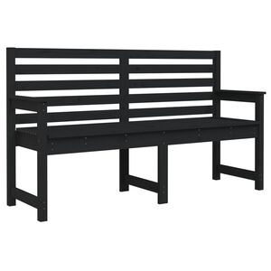 vidaXL Ławka ogrodowa, czarna, 159,5x48x91,5 cm, lite drewno sosnowe