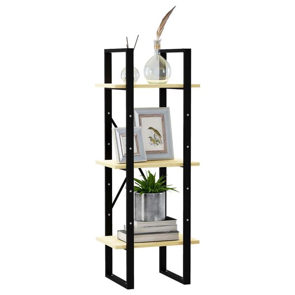 vidaXL 3-poziomowy regał na książki, 40x30x105 cm, lite drewno sosnowe