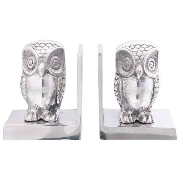 vidaXL Podpórki do książek 2 pcs Srebrny 7 x 9 x 11 cm Aluminium