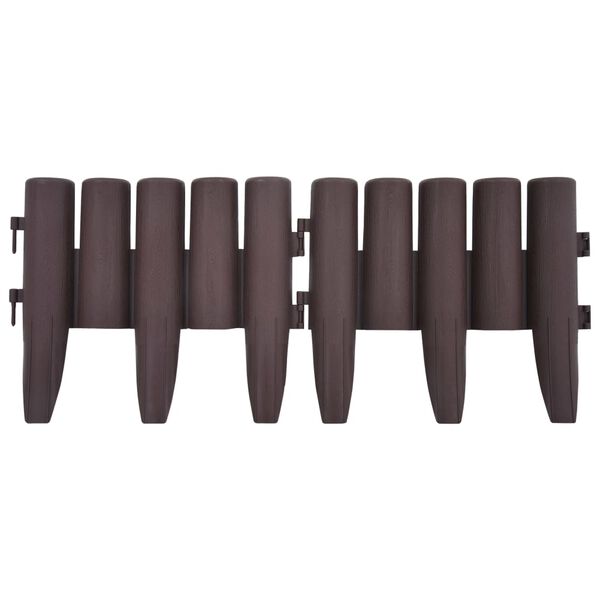 vidaXL Obrzeża trawnikowe, 36 szt., brązowe, 10 m, PP