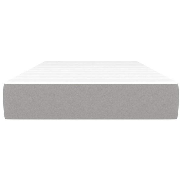 vidaXL Materac kieszeniowy, średnia twardość, jasnoszary, 120x190x20 cm, tkanina