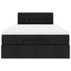 vidaXL Ł&oacute;żko otomana z materacem, czarne, 120x200 cm, tkanina