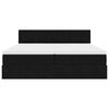 vidaXL Rama łóżka otomana z materacami, czarna, 200x200 cm, aksamit