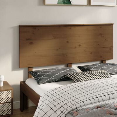 vidaXL Wezgłowie łóżka, miodowy brąz, 154x6x82,5 cm, drewno sosnowe