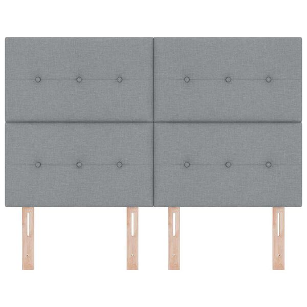 vidaXL Zagł&oacute;wek Z zagł&oacute;wkiem Jasnoszary 160 cm Sk&oacute;ra ekologiczna