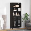 vidaXL Highboard Czarny Dąb 69,5 x 34 x 180 cm Materiał drewnopochodny