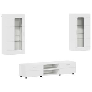 vidaXL Zestaw szafek RTV FLORIN 3 pcs Biały Drewno inżynieryjne