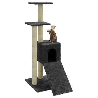 vidaXL Drapak dla kota z sizalowymi słupkami, ciemnoszary, 92 cm