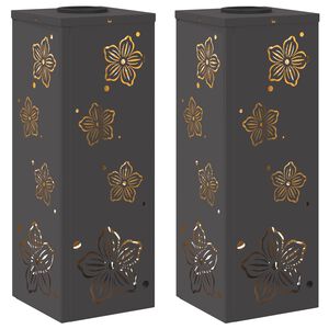 vidaXL Słoneczna LED lampa na ścieżkę 2 pcs Czarny