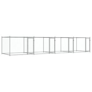 vidaXL Klatka dla psa, z drzwiami, szara, 8x2x1,5 m, stal
