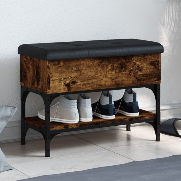 vidaXL Ławka na buty, przydymiony dąb, 62x32x45 cm