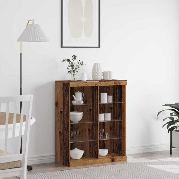 vidaXL Komoda LED Ze LED Lights Stare drewno 41 x 37 x 100 cm