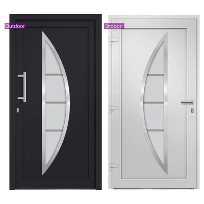 vidaXL Drzwi wejściowe zewnętrzne, antracytowe, 98 x 190 cm