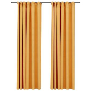 vidaXL Zasłony stylizowane na lniane, 2 szt., ż&oacute;łte, 140x245 cm