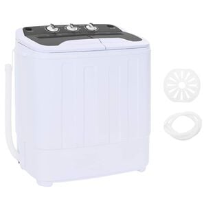 vidaXL Mini pralka z podw&oacute;jnym bębnem 3,6 kg Czarny i Biały