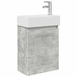 vidaXL Jednostka toaletowa z kranem Betonowy szary 45,5 x 22,5 x 84 cm