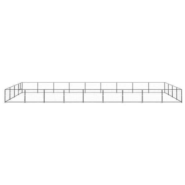 vidaXL Kojec dla psa, czarny, 36 m&sup2;, stalowy