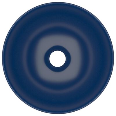 vidaXL Umywalka łazienkowa, ceramiczna, ciemnoniebieska, okrągła