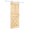 vidaXL Drzwi przesuwne Naturalne i białe 80 x 210 cm