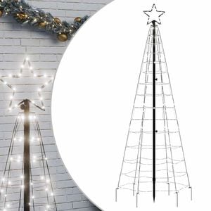 vidaXL Choinka świąteczna LED z kolcami 220 diod LED Zimna biel 180 cm