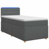 vidaXL Ł&oacute;żko Box Spring z materacem i LED ciemnoszary 90 x 190 cm